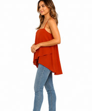 Load image into Gallery viewer, Red crossover top with square neckline
