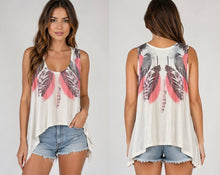 Load image into Gallery viewer, White feather print tank top
