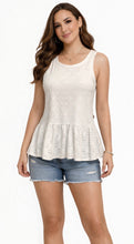 Load image into Gallery viewer, Summer white sleeveless top
