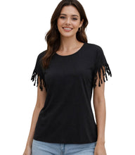 Load image into Gallery viewer, Short sleeve tee with tassels
