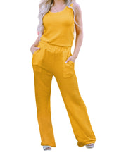 Load image into Gallery viewer, 2 piece crinkle tank/wide pants set
