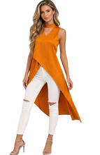Load image into Gallery viewer, Unique chic long sleeveless crossover top
