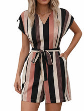 Load image into Gallery viewer, Striped romper with pockets
