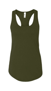 Ring spun cotton, polyester racerback tank top