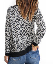 Load image into Gallery viewer, Leopard print pullover sweater with side slits
