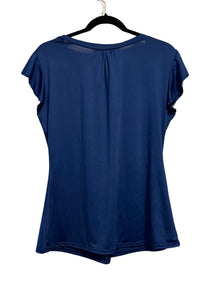 Blue v-neck blouse