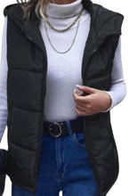 Load image into Gallery viewer, Hooded puffer vest with pockets
