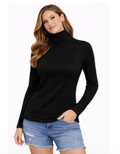 Load image into Gallery viewer, Black ribbed turtleneck

