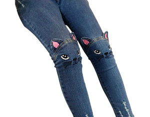 Girls kitty jeans