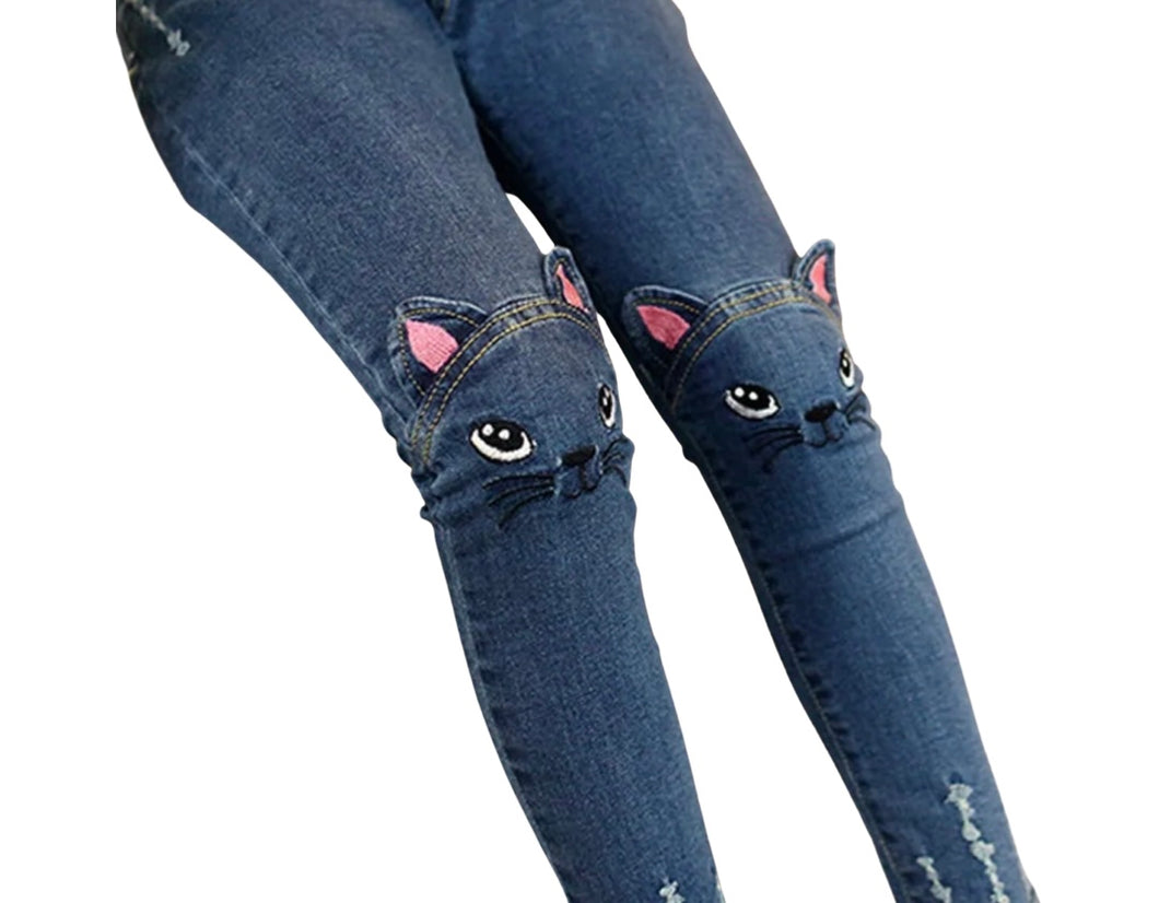 Girls kitty jeans