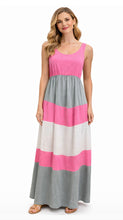 Load image into Gallery viewer, Pink colorblock maxi dress
