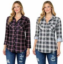 Load image into Gallery viewer, Plaid button up shirt with pocket

