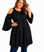 Load image into Gallery viewer, Plus size cold shoulder top.
