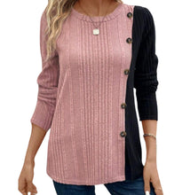 Load image into Gallery viewer, 2 tone button detail sweater
