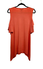 Load image into Gallery viewer, Beautiful coral cold shoulder top with knotted sleeves
