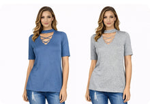 Load image into Gallery viewer, Cut out criss cross design tee
