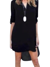 Load image into Gallery viewer, Loose fitting long sleeve v-neck high/low shirt/dress
