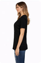 Load image into Gallery viewer, #Dog Mom tees with v-neck
