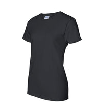 Load image into Gallery viewer, Ladies black cotton crew neck tee
