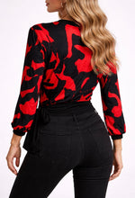 Load image into Gallery viewer, 1XL blouse with slits in sleeves and bow
