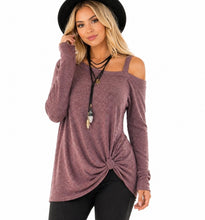 Load image into Gallery viewer, One strap sweater with crossed front design
