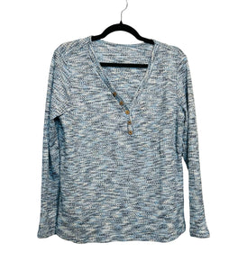 Blue button up top