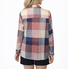 Load image into Gallery viewer, Plaid multi coloured button up shirt
