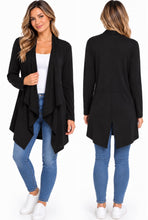 Load image into Gallery viewer, Side pockets lapel collar long sleeve cardigan
