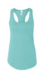 Ring spun cotton, polyester racerback tank top