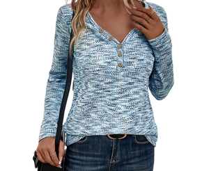 Blue button up top