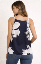 Load image into Gallery viewer, Navy floral cami top with zipper
