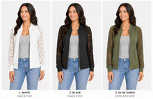 Load image into Gallery viewer, Lightweight bomber jacket with lace sleeves

