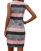 Load image into Gallery viewer, Sleeveless pink colorblock dress
