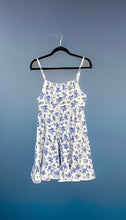 Load image into Gallery viewer, White floral dress with ruffle &amp; spaghetti straps
