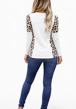 Load image into Gallery viewer, Long sleeve criss cross top with leopard print on sides
