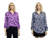 Load image into Gallery viewer, Polka dot button up blouse with upper pocket

