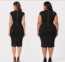 Load image into Gallery viewer, Sleeveless low cut black dress.
