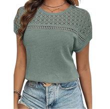 Load image into Gallery viewer, Waffle knit tee with lace
