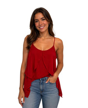 Load image into Gallery viewer, Front split red blouse
