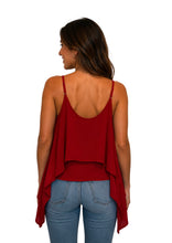 Load image into Gallery viewer, Front split red blouse
