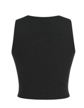 Load image into Gallery viewer, Knitted crop vest with 3D flower embellishments
