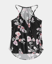 Load image into Gallery viewer, Black floral v-neck cami

