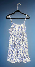 Load image into Gallery viewer, White floral dress with ruffle &amp; spaghetti straps
