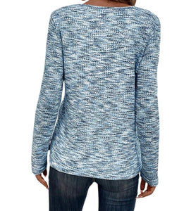 Blue button up top