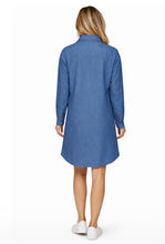 Load image into Gallery viewer, Button up denim dress with pockets
