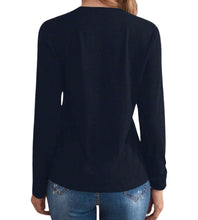 Load image into Gallery viewer, Navy sunflower long sleeve top
