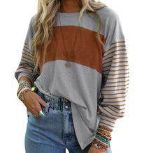 Load image into Gallery viewer, Colorblock striped top with bishop sleeve
