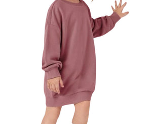 Child’s dusty pink sweatshirt dress