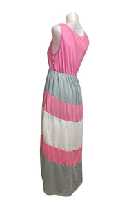 Pink colorblock maxi dress