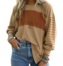 Load image into Gallery viewer, Colorblock striped top with bishop sleeve
